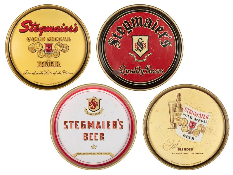  Four Stegmaier Beer Trays. Wilkes-Barre, PA: Stegmaier Brew...