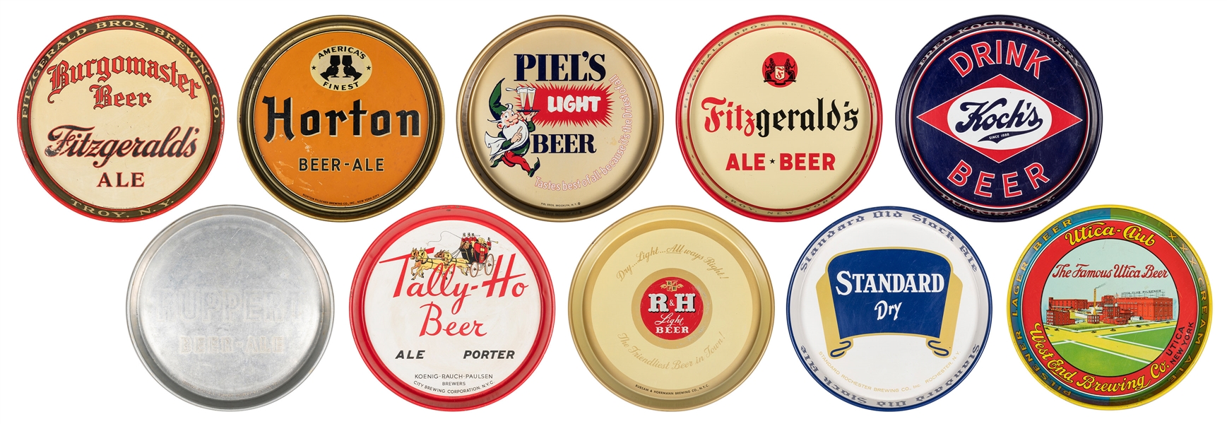  Ten New York Breweries Advertising Trays. Ten vintage beer ...