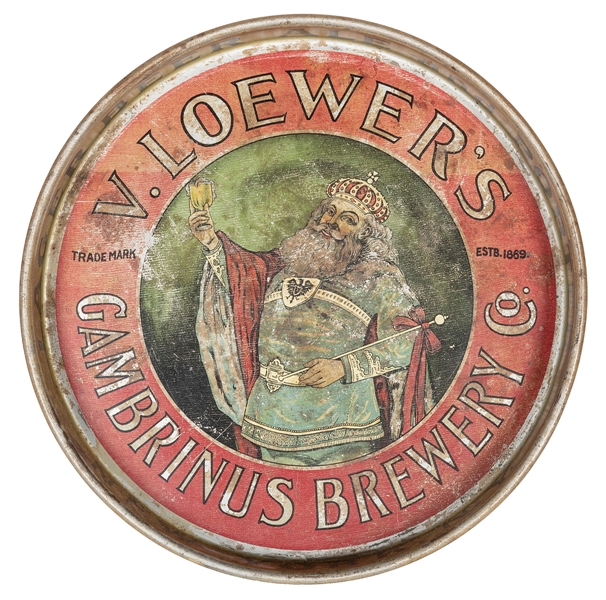  V. Loewer’s Gambrinus Brewery. Beer Tray. New York: V. Loew...