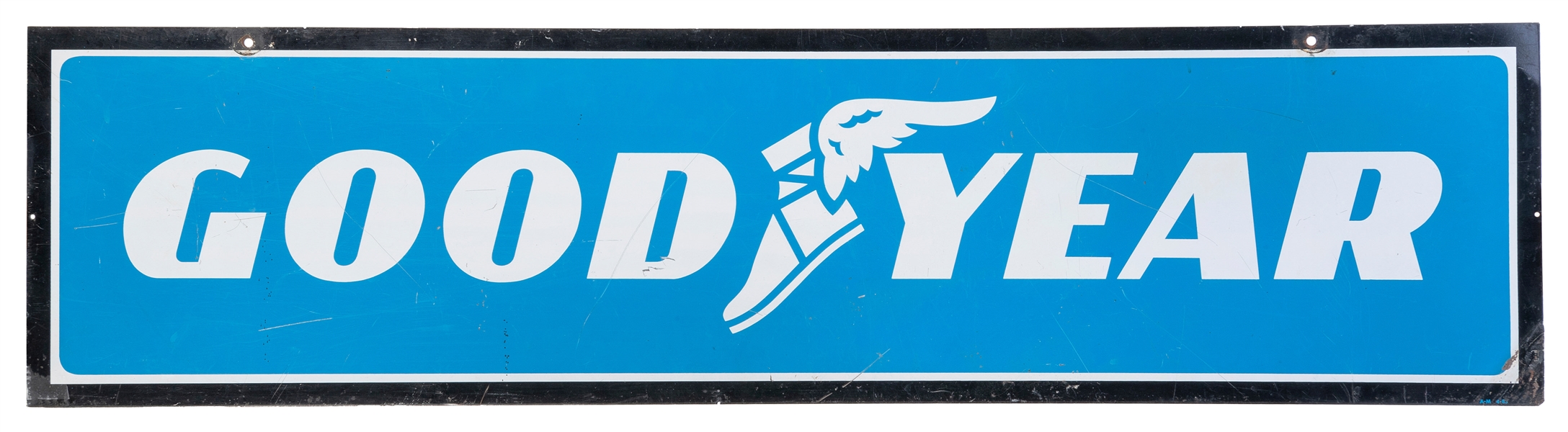  Goodyear metal advertising sign. [Ca. 1960s-1970s]. Double-...