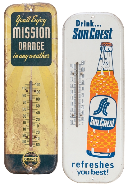  Two soda advertising thermometers. Including: “You’ll Enjoy...