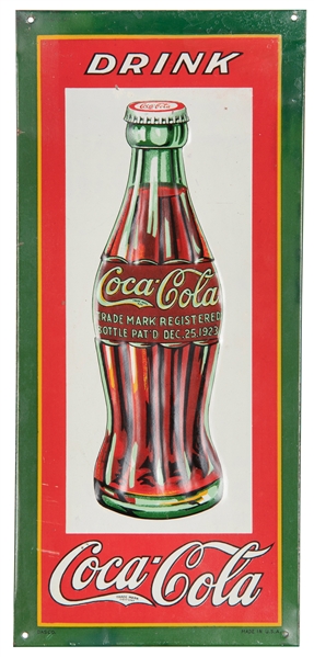  Drink Coca-Cola embossed metal advertising sign. DASCO, [19...