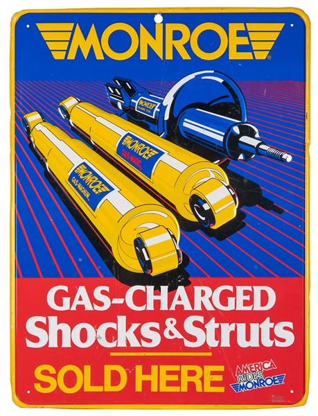  Monroe Gas-Charged Shocks & Struts sign. [Circa 1980-1990s]...