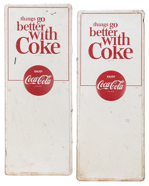  Two “Things Go Better with Coke” metal signs. [Ca. 1960s-19...