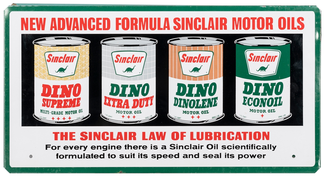  Sinclair Advanced Formula Motor Oils counter sign. Double-s...