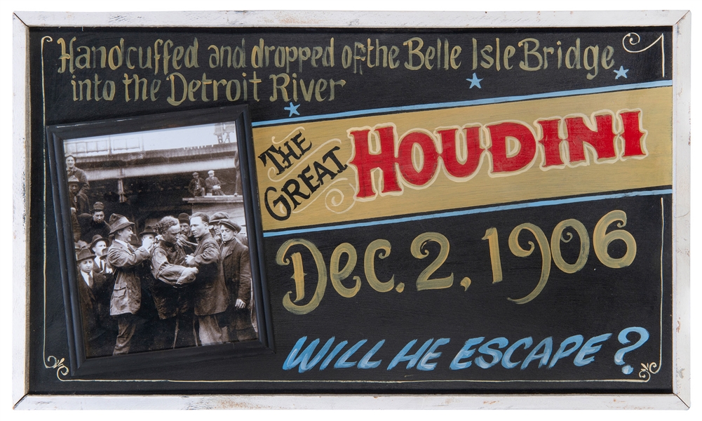 Later vintage-style Houdini sign. 