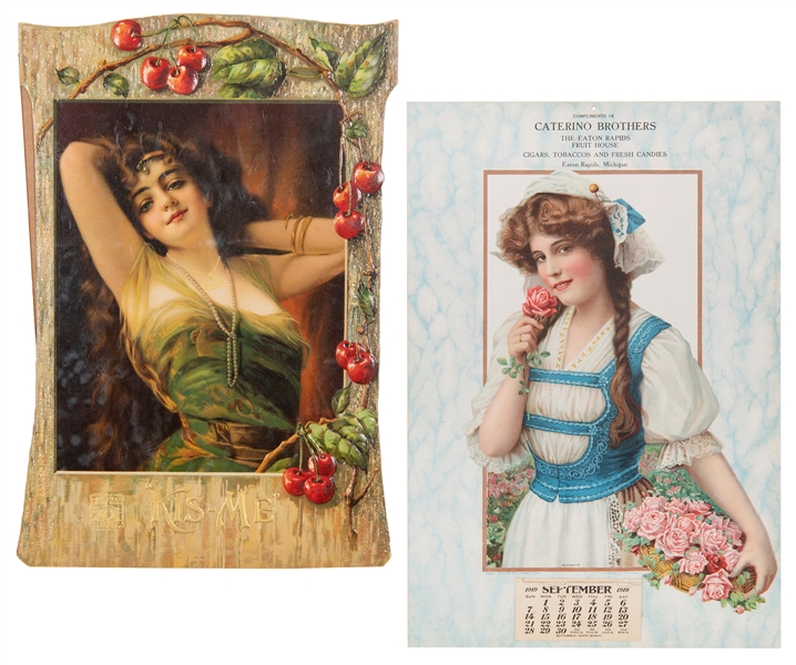  Two lithograph advertisements depicting women. Including: R...