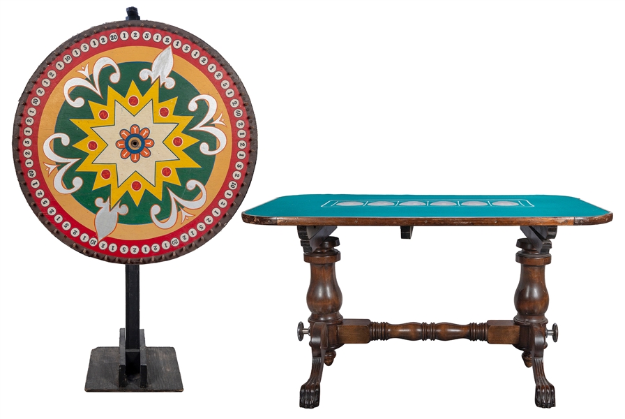  Vintage Wheel of Fortune and Gaming Table. Circa 1950s/1960...