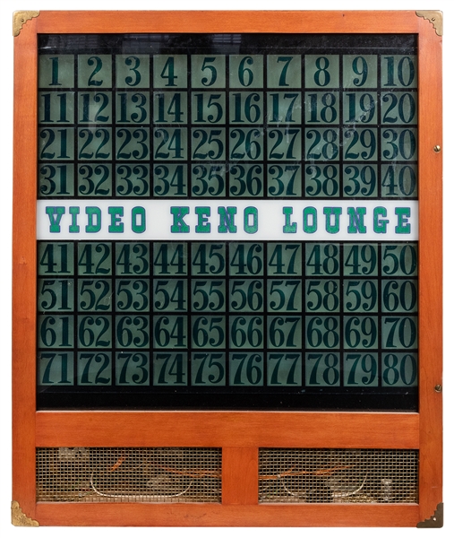  Video Keno Lounge light-up number display. [N.p., n.d.]. Wo...