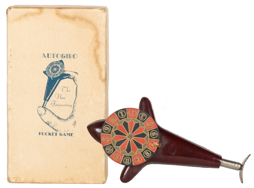  Autogiro Roulette Pocket Game with Box. Circa 1920s. Roulet...