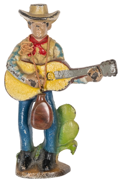  “Cowboy with Guitar” cast-iron figural bottle opener. [Phil...