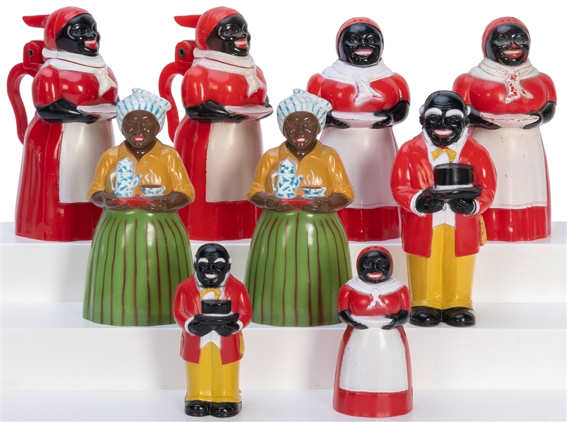  Group of 9 novelty African-American themed salt and pepper ...