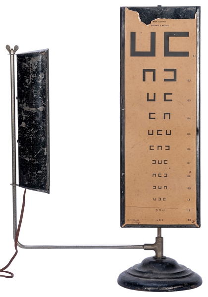  Vintage rotating eye chart with electric light (“Échelle No...