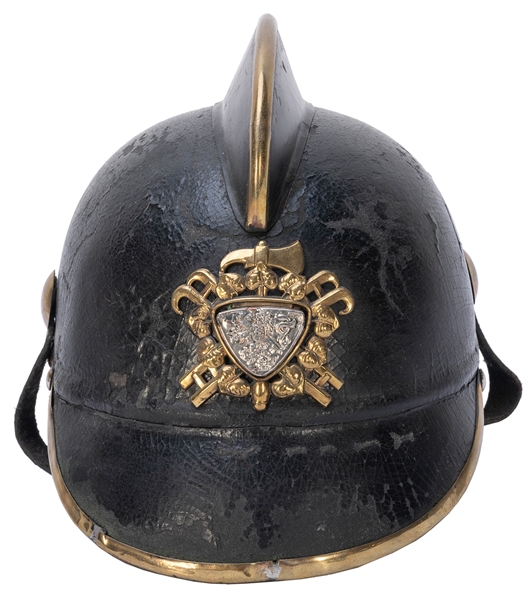  WWI-era Czech fire fighter helmet. [Czechoslovakia: ca. 191...