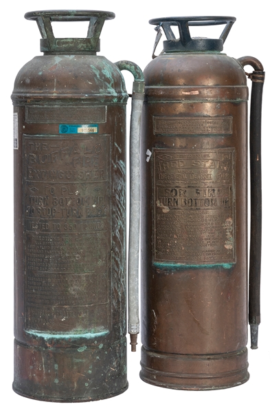  Group of 2 vintage fire extinguishers. Including: “Red Star...