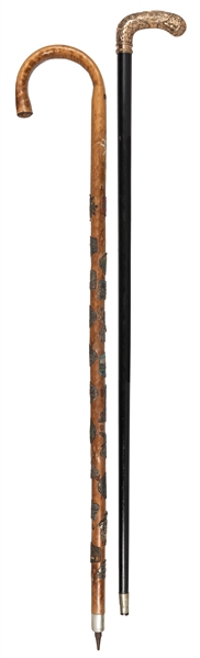  Victorian Gold-Filled Cane [and] a Swiss Cane. Including: S...