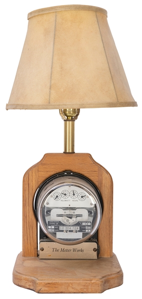  Electric Meter Table Lamp. Table lamp with a functioning Sa...