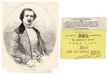  ANDERSON, John Henry (1814 – 74). Complimentary Pass to Pro...