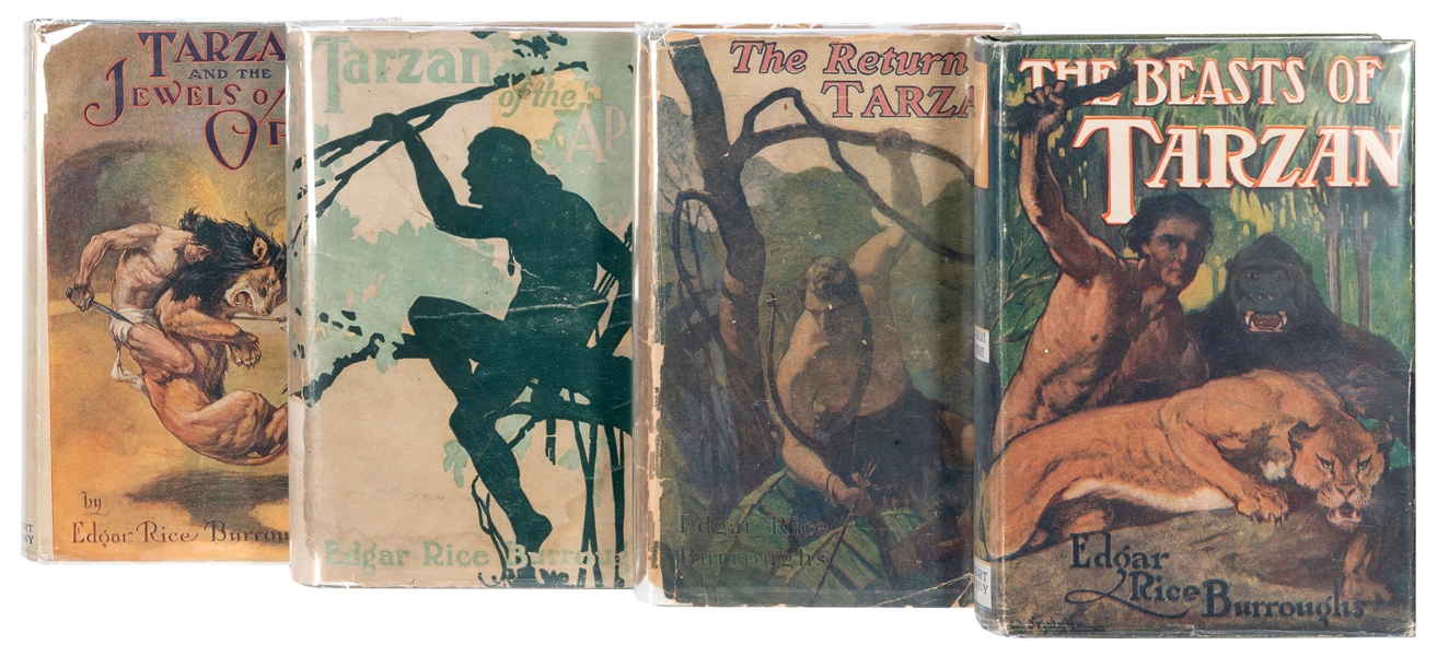  BURROUGHS, Edgar Rice (1875–1950). A group of 4 Tarzan repr...