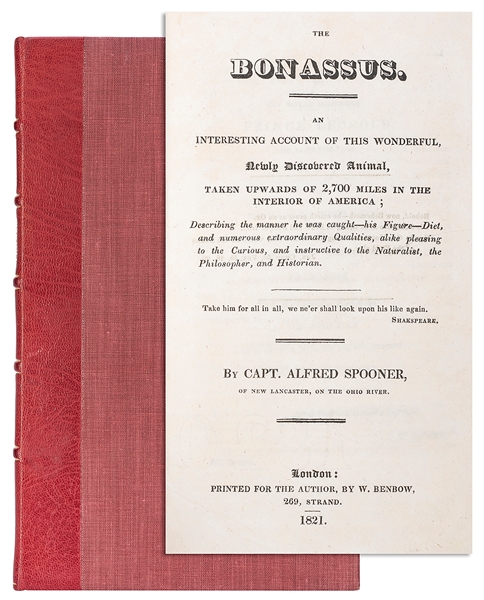  SPOONER, Capt. Alfred. The Bonassus. An Interesting Account...