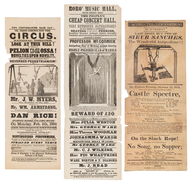  [CEILING WALKERS] Three Broadsides Advertising Ceiling Walk...