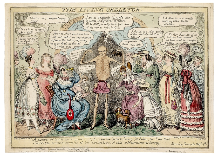  CRUIKSHANK, Isaac Robert (1789 – 1856). The Living Skeleton...