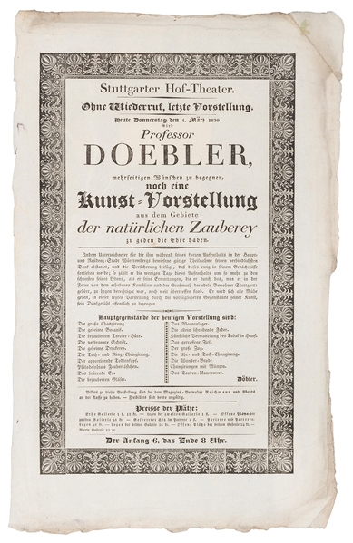  DÖEBLER, Ludwig (d. 1864). Professor DOEBLER. [Stuttgart]. ...