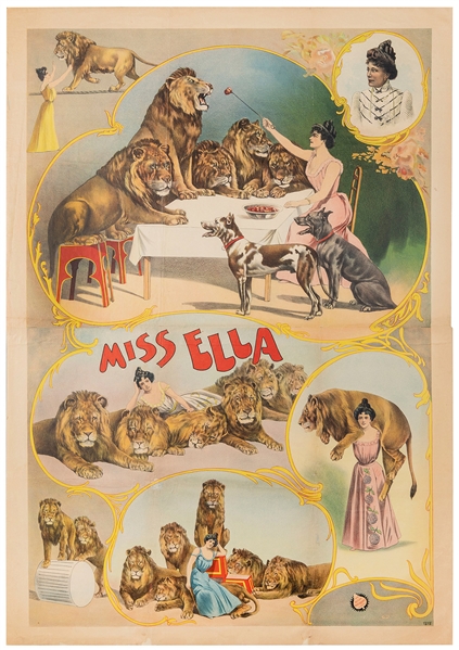  [LION TAMER] FALK, Ella. Miss Ella. Hamburg: Adolph Friedla...