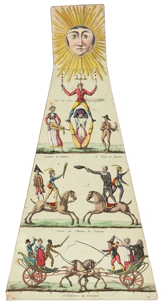  Circus Franconi Hand-Colored Screen Leaf or Fan. Circa 1800...