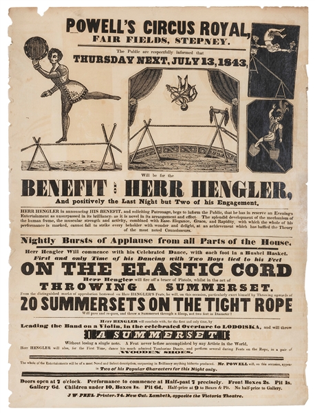  HENGLER, Henry Michael (1784 – 1861). Powell’s Circus Royal...