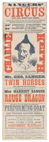  KEITH, Charlie (1823 – 95). Sanger’s Grand Circus. Charlie ...