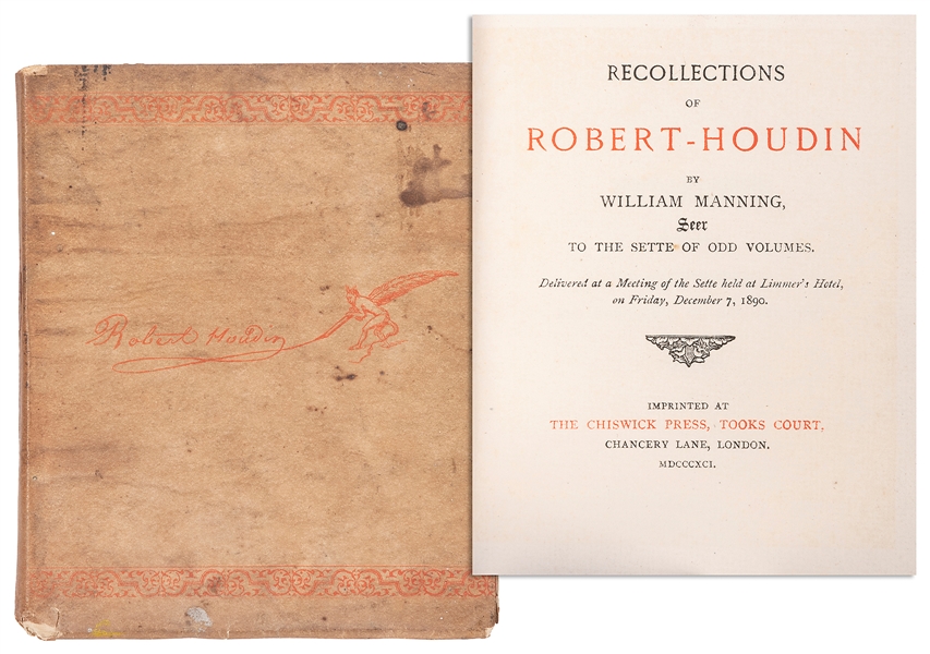  MANNING, William. Recollections of Robert-Houdin. London: C...