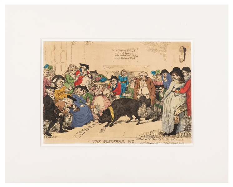  [LEARNED PIG] ROWLANDSON, Thomas (1757 – 1827). The Wonderf...