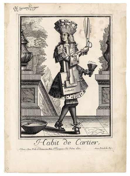  [PLAYING CARDS] Habit de Cartier. Paris: Chez N. de L’Armes...