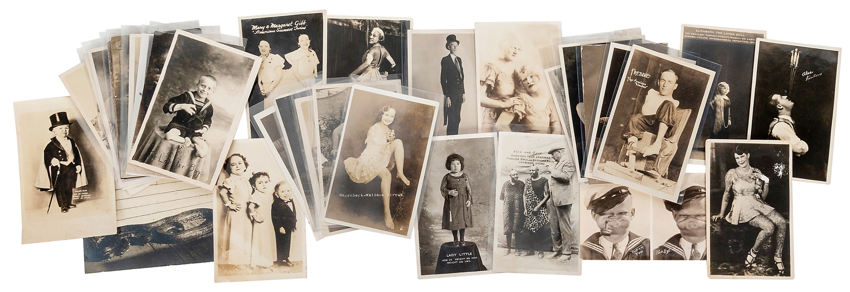  [SIDESHOW] Collection of Real Photo Postcards of Sideshow P...