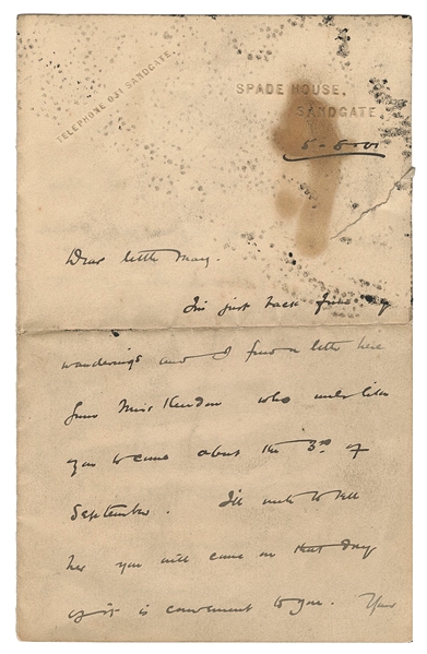  WELLS, H.G. (1866–1946). Autograph letter signed (“H.G. Wel...