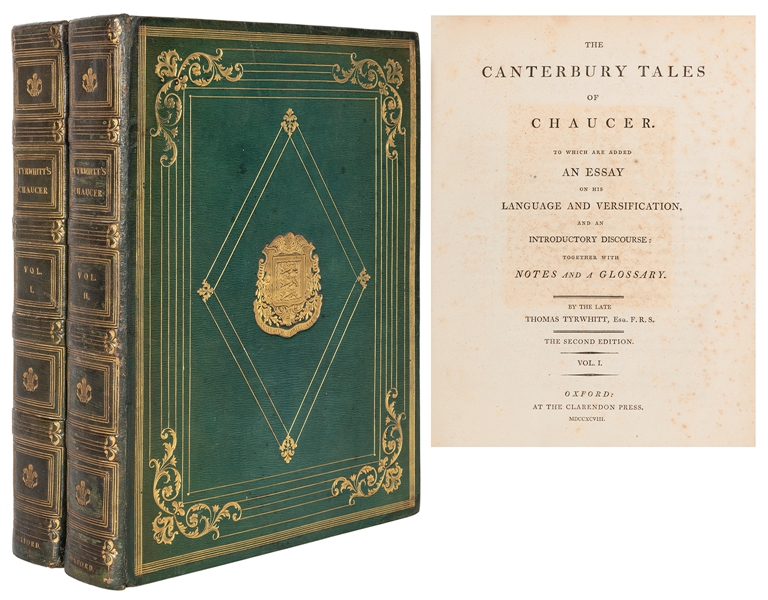  [BINDING]. CHAUCER, Geoffrey (1340?–1400). –– TYRWHITT, Tho...