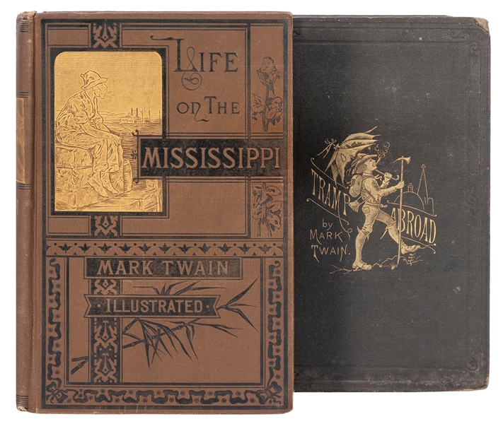 CLEMENS, Samuel Langhorne ("Mark Twain") (1835–1910). Life on the Mississippi. Boston: James R. Osgood and Company, 1883. <p>Large 8vo. Wood–engraved plates and numerous wood–engraved illustrations...