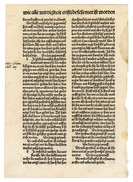  FRIDOLIN, Stephan (d. 1498). A leaf extracted from: Schatzb...