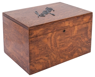  [GREY, Zane (1872–1939)]. Wood cigar humidor box once owned...
