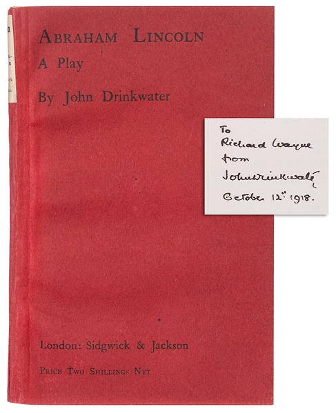  [LINCOLN, Abraham]. DRINKWATER, John (1882–1937). A Play… L...