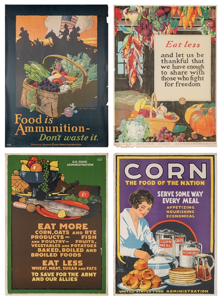  [WORLD WAR I]. Group of 8 United States Food Administration...