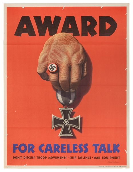  DOHANOS, Stevan (1907—1994). Award for Careless Talk. 1944....