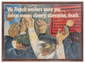  SHAHN, Ben (1898 – 1969). We French workers warn you…defeat...