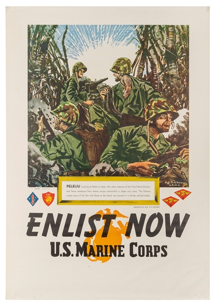  ROMAN, D. L. Sgt. U.S. Marines / Enlist Now. Peleliu. 1945....