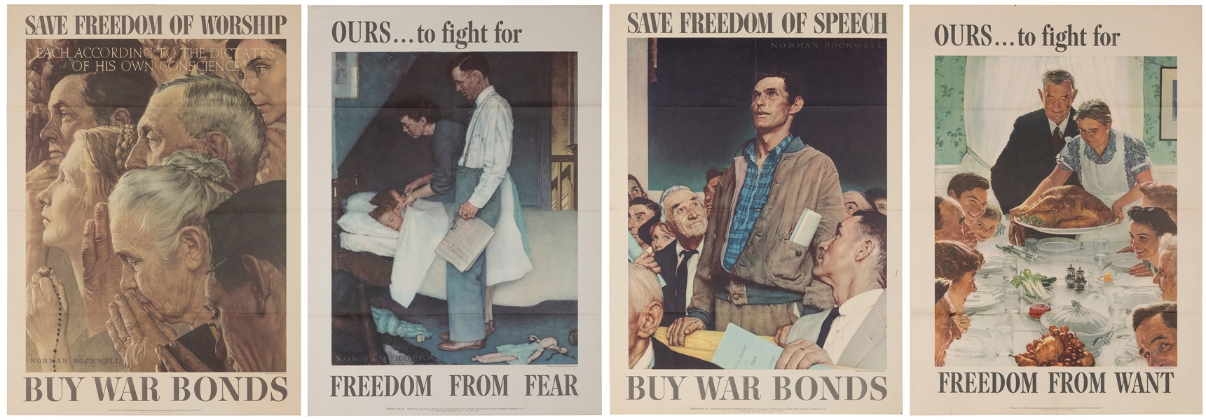  ROCKWELL, Norman (1894-1978). [The Four Freedoms]. Group of...