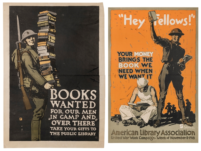  [WORLD WAR I]. Two American Library Association posters. In...