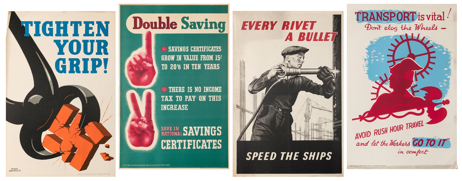  [WORLD WAR II]. Group of 4 British posters. Including: NEWB...