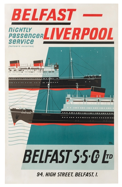  RODMELL, Harry Hudson (1896—1984). Belfast-Liverpool / Belf...