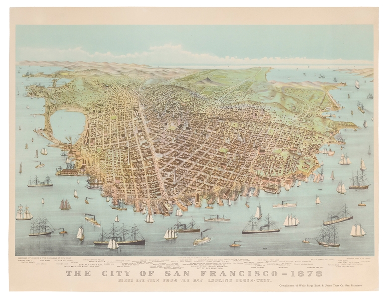  The City of San Francisco—1878. Birds Eye View From the Bay...